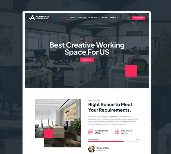 Coworking & Office Space WordPress Theme