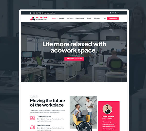 Coworking & Office Space WordPress Theme