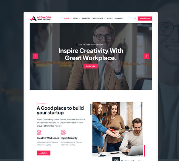 Coworking & Office Space WordPress Theme